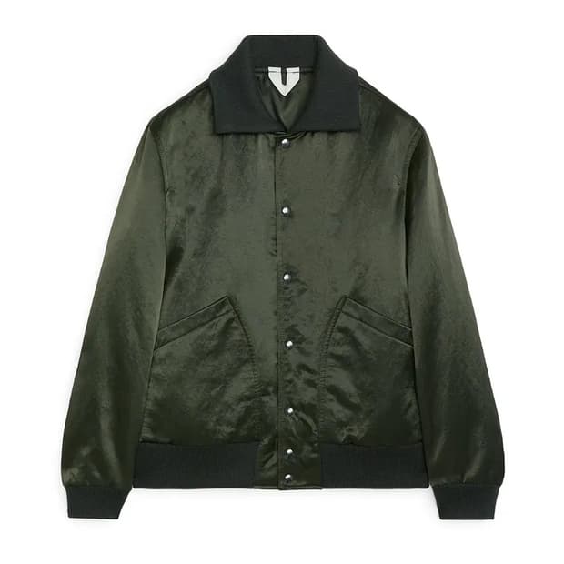 arket 아르켓 thumbled 새틴 바시티 자켓 새상품