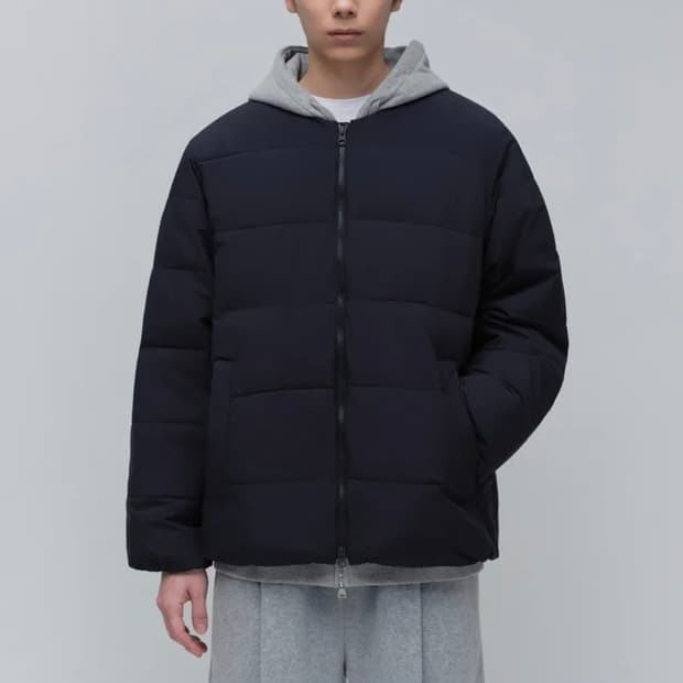 새상품s) 무신사스탠다드 데일리 푸퍼 칼라리스 패딩 재킷 네이비