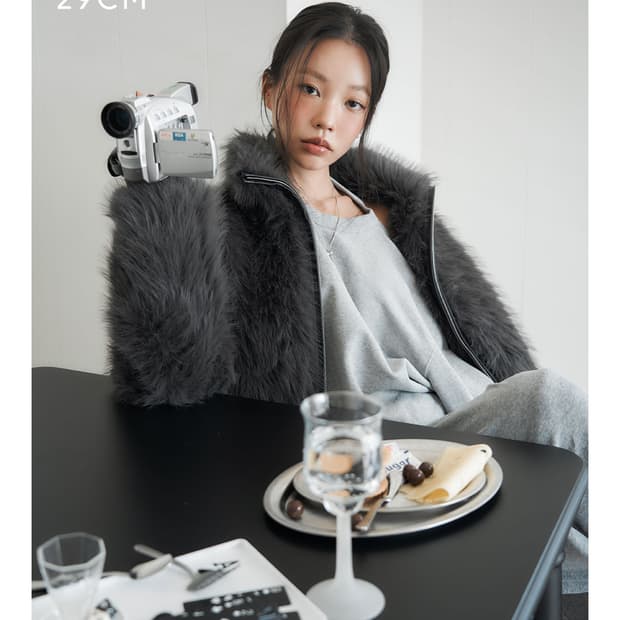 LCDC fur zipup jacket 퍼자켓 그레이 