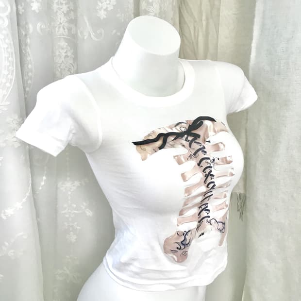 tensishop 프린팅 슬림 반팔탑 