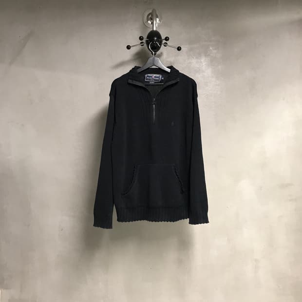 폴로 랄프로렌 반집업 니트 블랙 100 