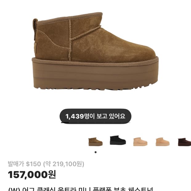 어그 클래식 울트라 미니 플랫폼 체스트넛 250