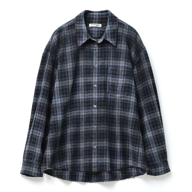 해칭룸 뮤지엄 셔츠 린넨 체크 차콜/블루 4