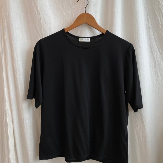 financier 블랙 베이직 반팔티셔츠(L)