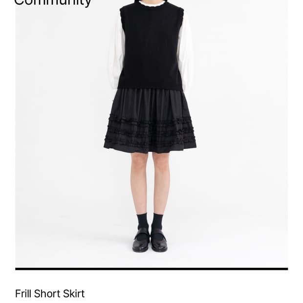 유노이아 frill short skirt