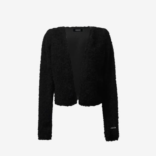 새상품 오도어 부클 가디건 블랙