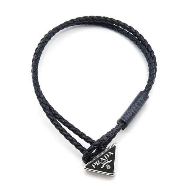 프라다 가죽 팔찌 블랙 풀박스