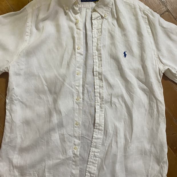 폴로 랄프로렌 린넨 화이트 셔츠 L (105)