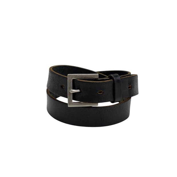 square buckle cowhide belt