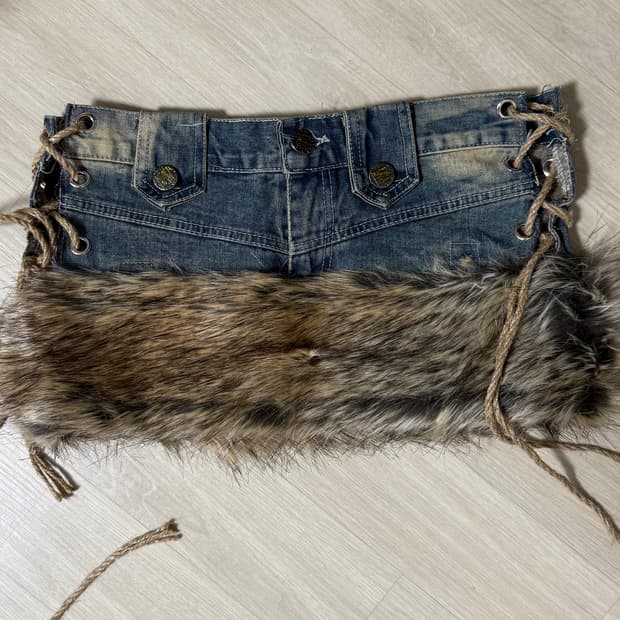 빈티지 제작 퍼스커트 사이드 아일렛