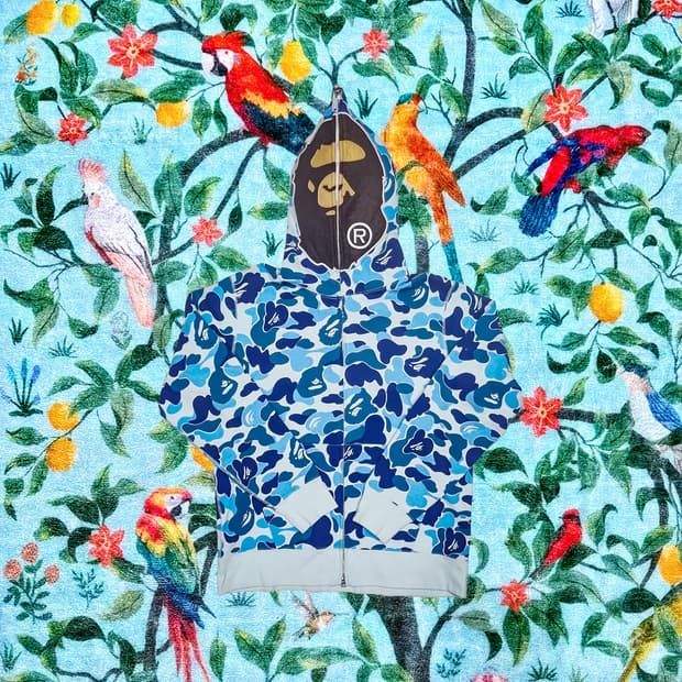 베이프 * ABC 카모 세컨드 에이프 집업후드 * 블루 * L