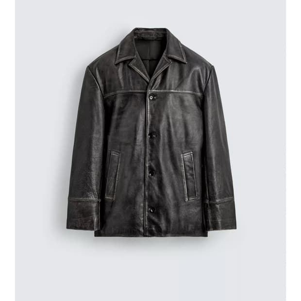 S사이즈 자라 리미티드 빈티지 레더 자켓 카코트 5479/403/800