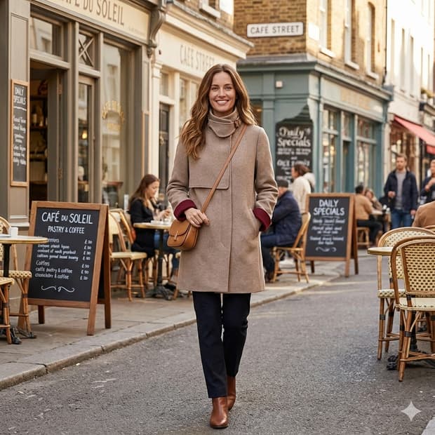 헤지스레이디스 울 하프코트 | 배색 안감 | 드라이 완료 A급
