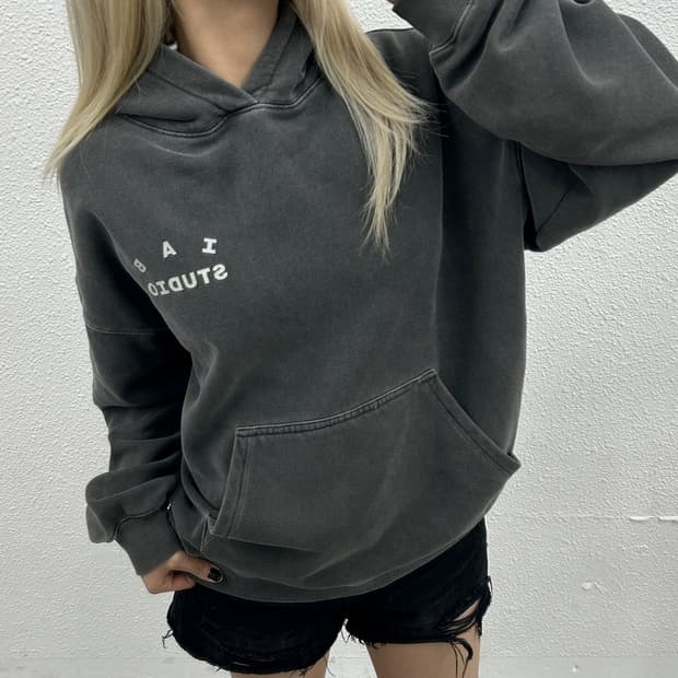 아이앱스튜디오 로고 차콜 후드 L