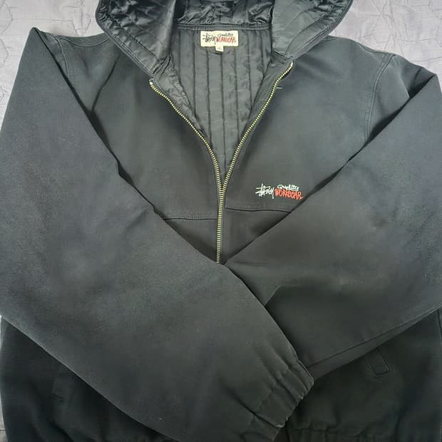 스투시 인슐레이티드 캔버스 워크 자켓 블랙 L