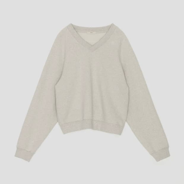 렉토 Mens signiture logo V-neck sweatshirt