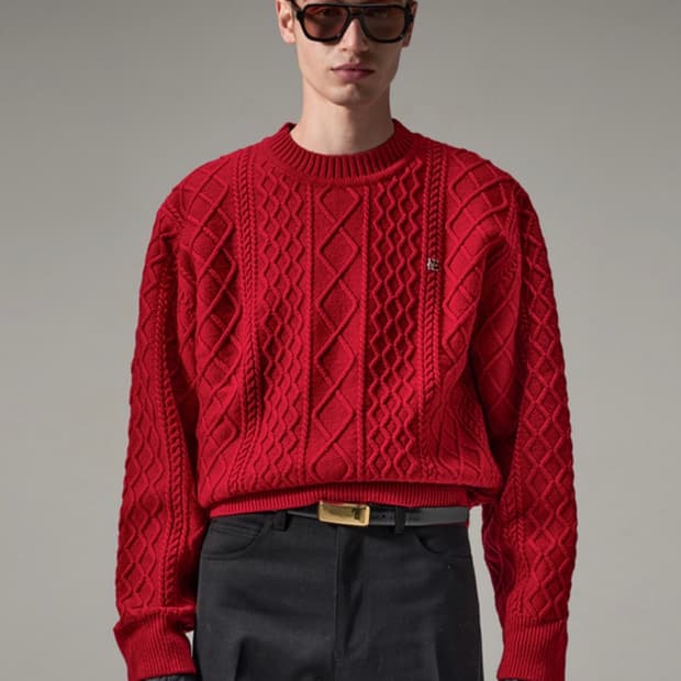 노이스 25fw M CABLE WOOL-BLEND SWEATER L