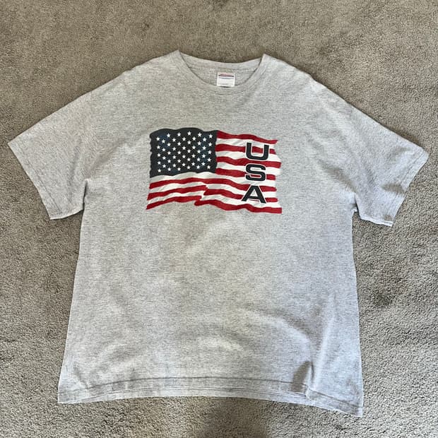 헤인즈 헤비웨이트 USA 성조기 반팔티XL