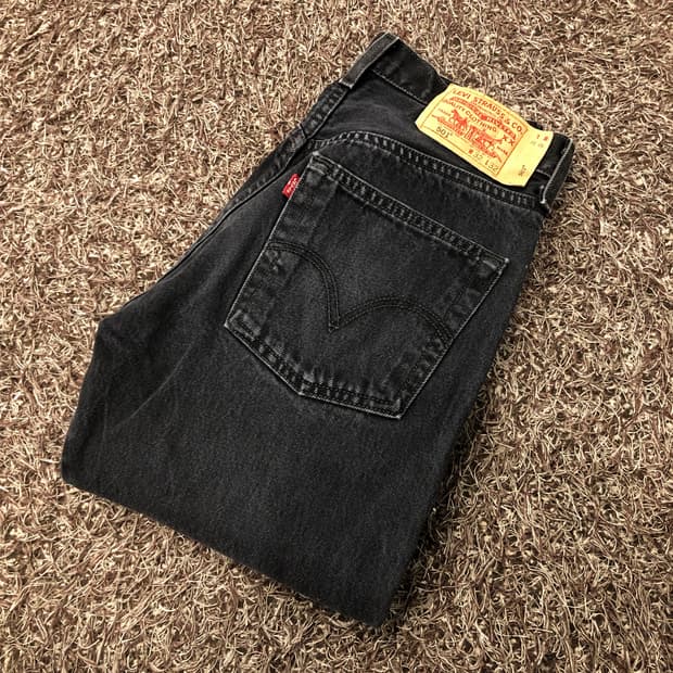 리바이스 501 블랙 워싱 흑청 데님 팬츠