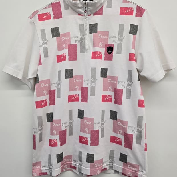 PING 핑 남성 골프웨어 반집업반팔.  
싸이즈 100