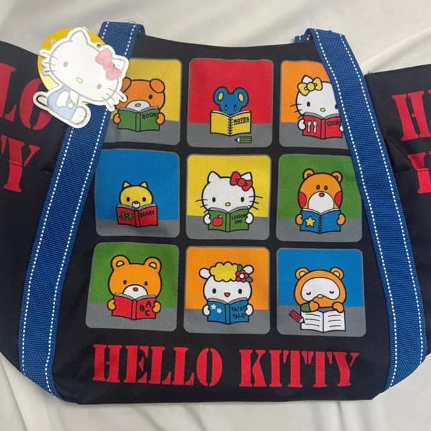 헬로키티 대용량 벌룬 토트백 가방 블랙 독서 디자인 해외 여행용가방