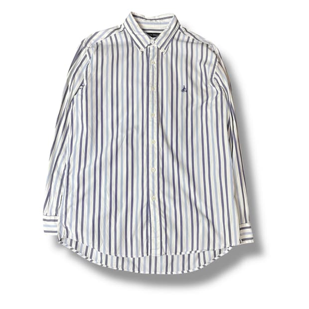 빈폴 블루 화이트 스트라이프 셔츠 100