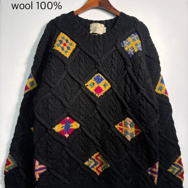 [L~XL] 헤비울 100% 자수 핸드니트