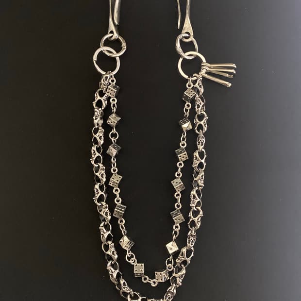 빈티지 다이스&스컬 팬츠 체인