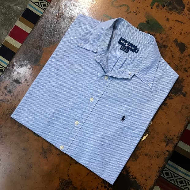 폴로랄프로렌 블루 멀티 스트라이프 셔츠 남성 110 115 빅사이즈