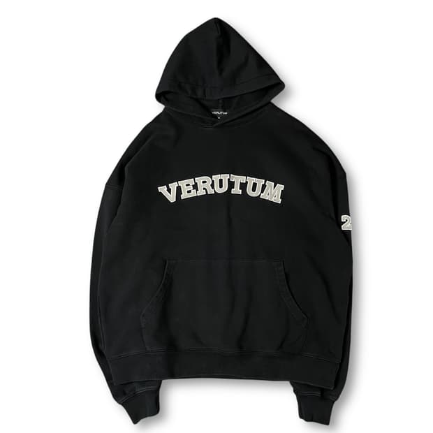 베루툼 블랙 로고패치 후드티 XL