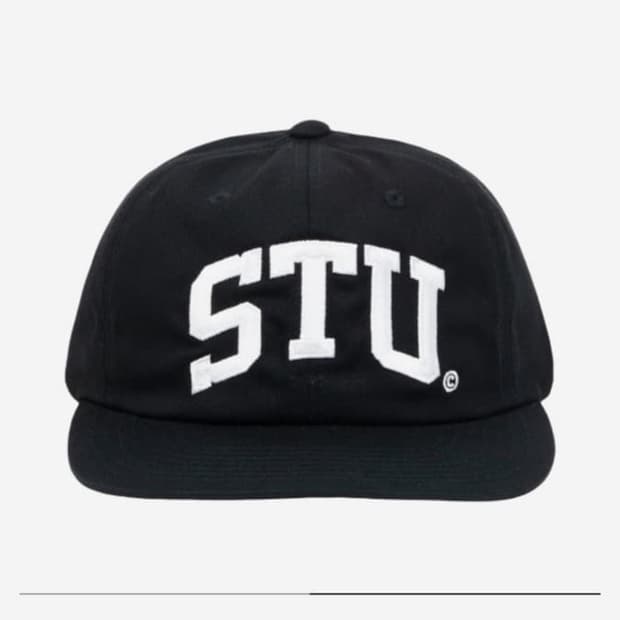 스투시 stu 아치 스트랩백 캡 블랙
