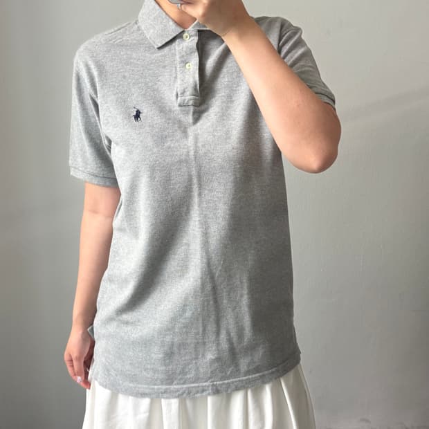 [XL] 폴로 커스텀핏 그레이 카라 반팔티