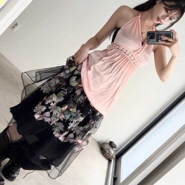 Glossy halter lace up sleeveless