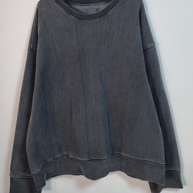 오버핏 XXL ) 어텐션로우 피그먼트 그레이 맨투맨