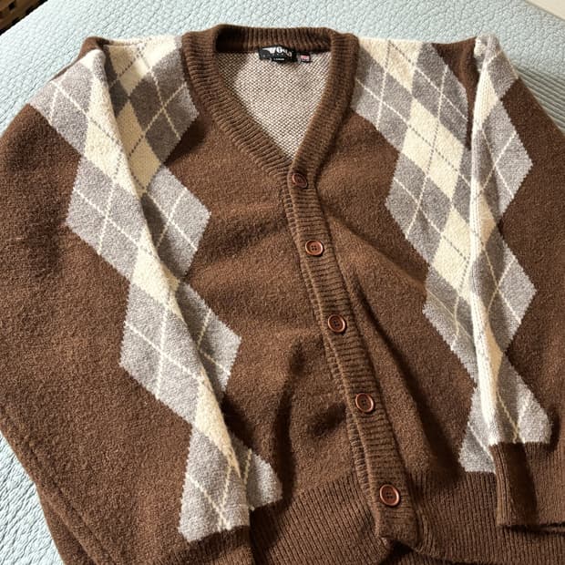 Gola 아가일 니트 가디건 OLL