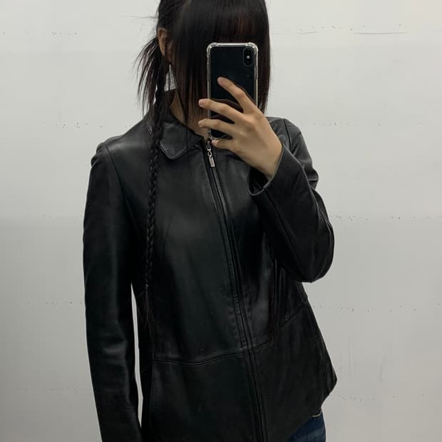마리 끌레르 램스킨 레더 자켓