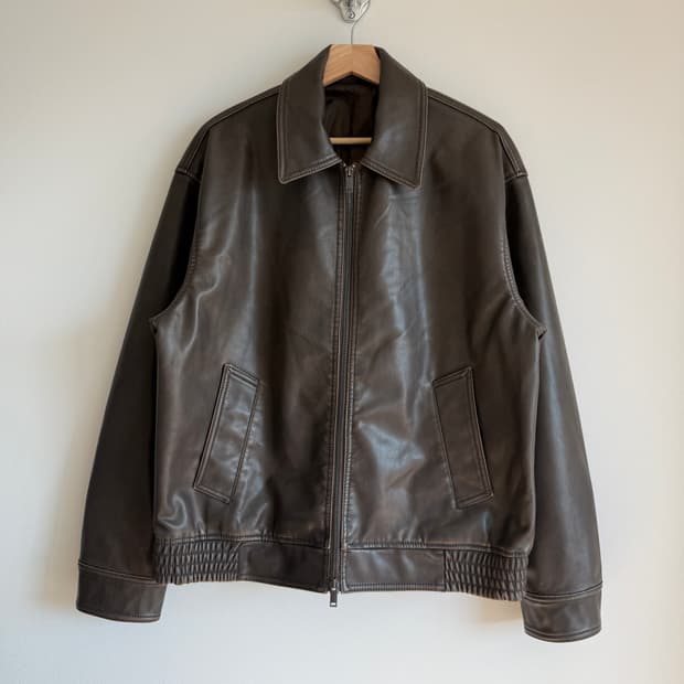 [L]Pre owned 에코레더 자켓