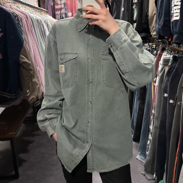 [IM] Carhartt 칼하트 긴팔 셔츠 데님 카키