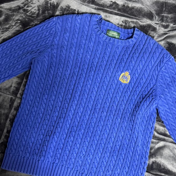 폴로 로렌 랄프로렌 케이블 니트 크루넥 스웨터