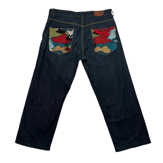 로카웨어 올드스쿨 포켓 엠브로이드 데님 팬츠 39inch