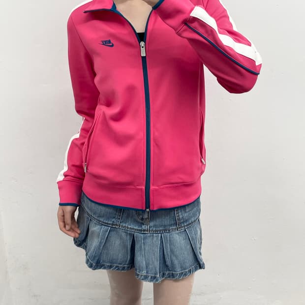 나이키 핑크 로고 트랙탑