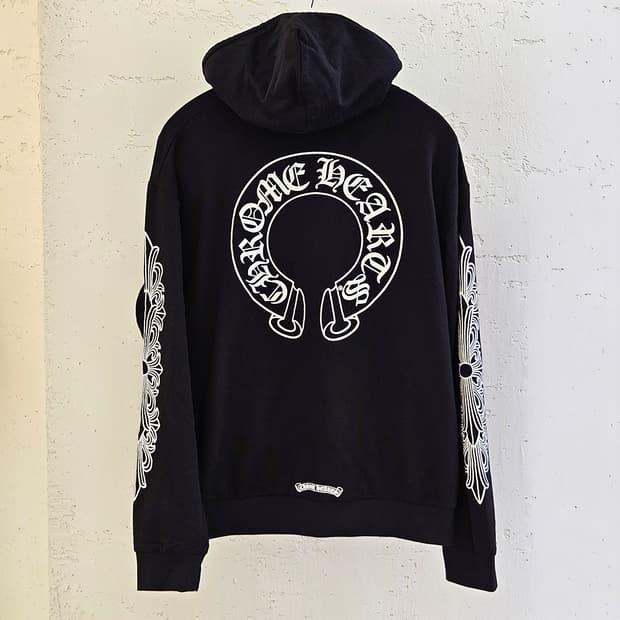 [XXL] 미사용 크롬하츠 말발굽 홀스슈 후드집업 블랙 C0106C057