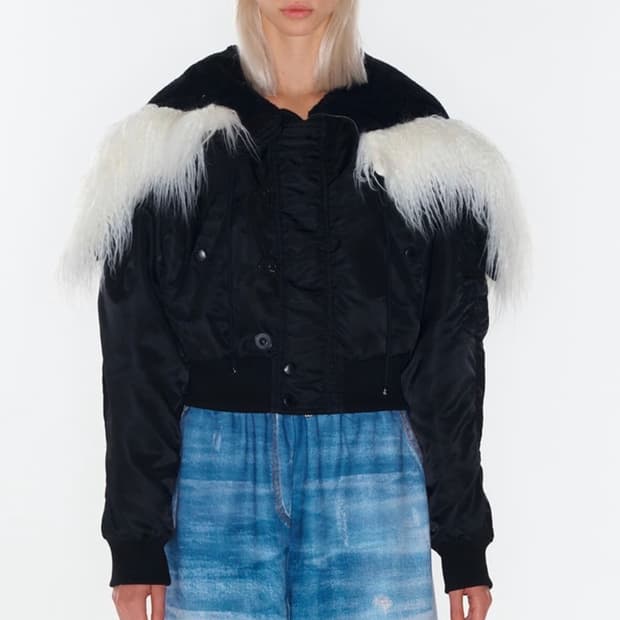 오픈와이와이 faux fur zipper hood ma-1