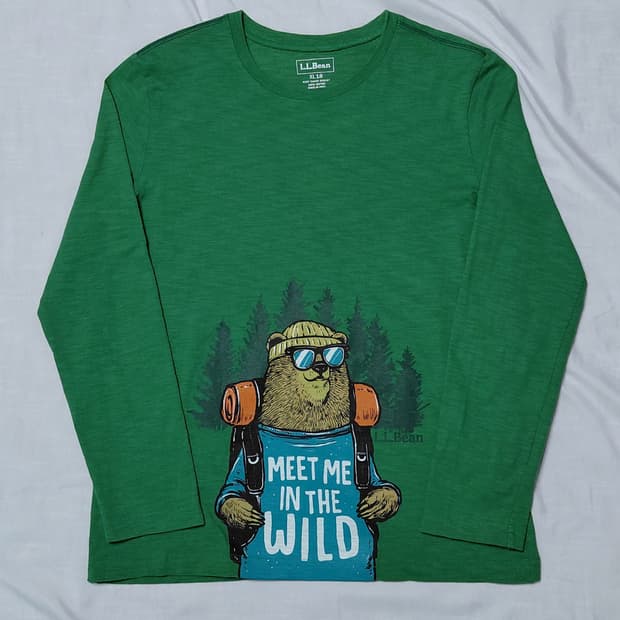 [L.L.Bean/XL] 엘엘빈 키즈 그래픽 긴팔 티셔츠 (그린)