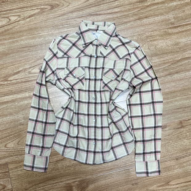 빈티지 딸기 바나나 초코 핑크 체크 셔츠 히메갸루 로걀 라떼 모리걸 고딕