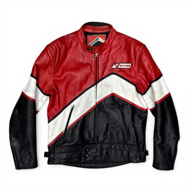 80's 다이네즈 레더 바이커 자켓