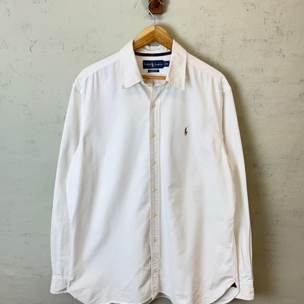폴로랄프로렌 빈티지 화이트 옥스포드 셔츠