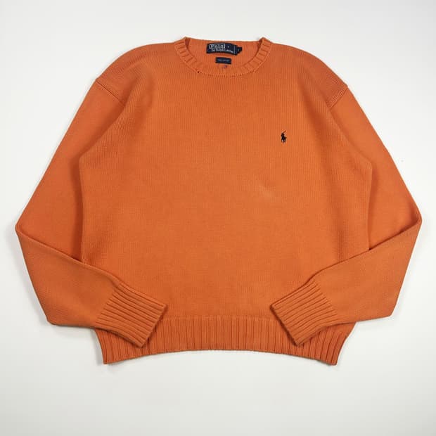 폴로 랄프로렌 클래식 빈티지 코튼 니트 오렌지 L