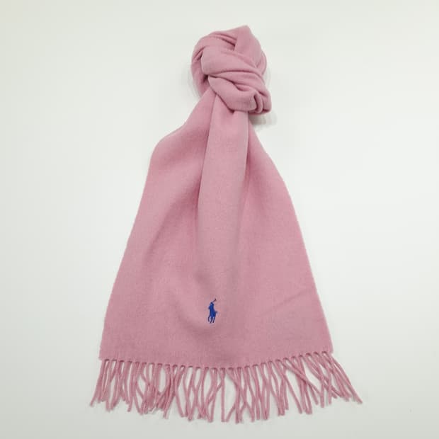 MX211 폴로 랄프로렌 연핑크 램스울 목도리 머플러