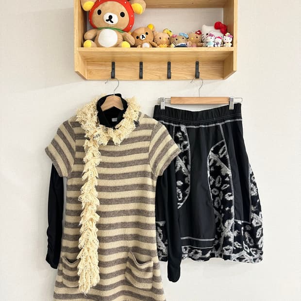 jpn 스즈코 히피 갸루 펑크 레이어드 코디세트